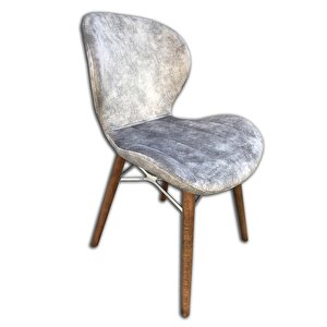 Sandalye 12519 Li̇ly Model Kayın Retro Ceviz Papel Sırt Dökme Sünger Ort El Yapım