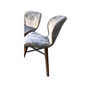 Sandalye 12519 Li̇ly Model Kayın Retro Ceviz Papel Sırt Dökme Sünger Ort El Yapım