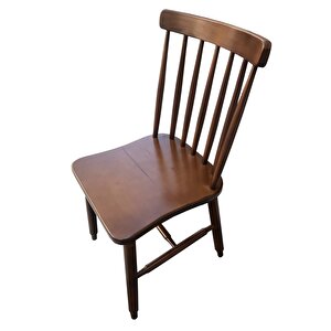 Sandalye 12635 Yonca Çitali Model Kayın Torna Retro Parlak Cevi̇z Natüre El Yapım