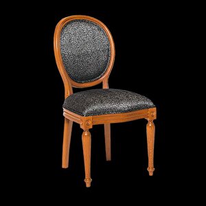 Sandalye 13555 Madalyon Kayın Retro Ayak Ceviz Natüre Kumlu Örgü Kumaş El Yapım