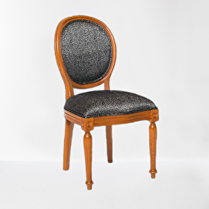 Sandalye 13555 Madalyon Kayın Retro Ayak Ceviz Natüre Kumlu Örgü Kumaş El Yapım