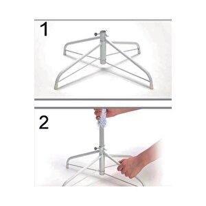 Yılbaşı Ağacı Için Beyaz Demir Ayak 150-180-210 Cm Ağaçlara Uyumlu (50cm)