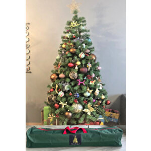 Gerçek Görsel Yılbaşı Çam Ağacı 190 Cm 550 Gür Dallı Taşıma Çantalı