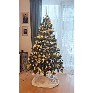 Gerçek Görsel Yılbaşı Çam Ağacı 190 Cm 550 Gür Dallı Taşıma Çantalı