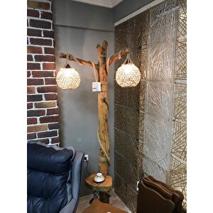 Lambader 12658 Sarmaşık 2li Avize Horon Doğal  Kuru Zeytin Veya Çam Dalı El Yapım