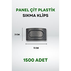 Panel Çit Plastik Sıkma Klips (1500 Adet) - Antrasit Gri Antrasit Gri