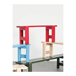 Ahşap Bank Kırmızı 110 Cm