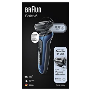 Braun Yeni Seri 6 B1000s Kablosuz Tıraş Makinesi, Autosense, Sensoflex, Easyclick, Islak & Kuru