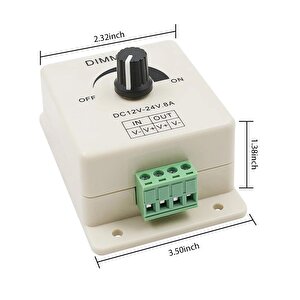Led Dimmer Dc 12v 24v 8a Ayarlanabilir Parlaklık Kontrolü