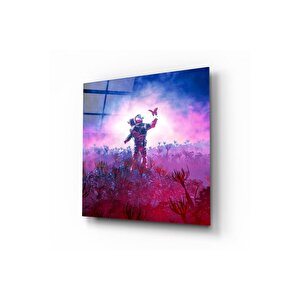 Astronot Cam Tablo | Hediyelik, Dekoratif, Ofis, Mutfak 80x80 cm