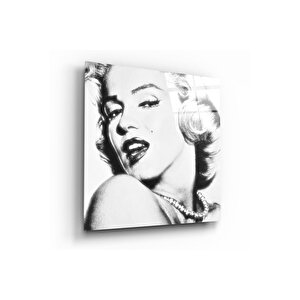 Marilyn Monroe Cam Tablo | Hediyelik, Dekoratif, Ofis, Mutfak 100x100 cm