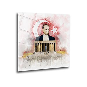 Atatürk Cam Tablo | Hediyelik, Dekoratif, Ofis, Mutfak 25x35 cm