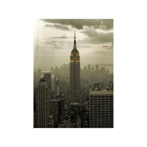 Empire State Binası Cam Tablo | Hediyelik, Dekoratif, Ofis, Mutfak 60x110 cm