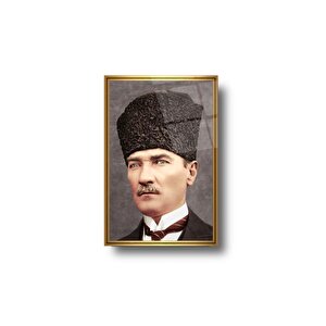 Atatürk Cam Tablo | Hediyelik, Dekoratif, Ofis, Mutfak 50x70 cm