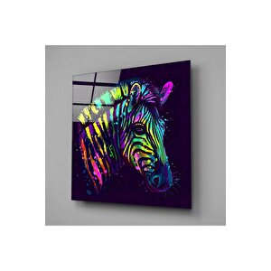 Zebra Kuşağı Cam Tablo | Hediyelik, Dekoratif, Ofis, Mutfak 100x100 cm