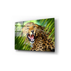 Leopar Cam Tablo | Hediyelik, Dekoratif, Ofis, Mutfak 30x45 cm