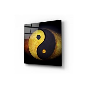 Ying Yang Cam Tablo | Hediyelik, Dekoratif, Ofis, Mutfak 40x40 cm