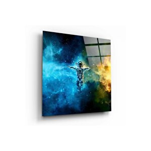 Astronot Cam Tablo | Hediyelik, Dekoratif, Ofis, Mutfak 50x50 cm