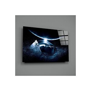 Astronotun Görüşü Cam Tablo | Hediyelik, Dekoratif, Ofis, Mutfak 60x90 cm