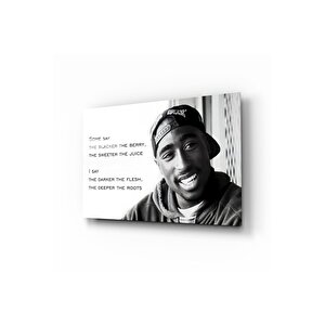 Tupac Shakur Cam Tablo | Hediyelik, Dekoratif, Ofis, Mutfak 30x45 cm