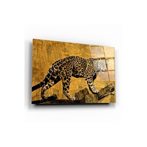 Leopar Cam Tablo | Hediyelik, Dekoratif, Ofis, Mutfak 70x110 cm