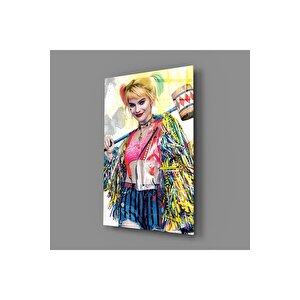 Harley Quinn Cam Tablo | Hediyelik, Dekoratif, Ofis, Mutfak 60x45 cm