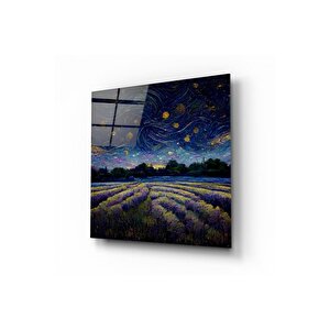 Gece Manzara Cam Tablo | Hediyelik, Dekoratif, Ofis, Mutfak 40x40 cm