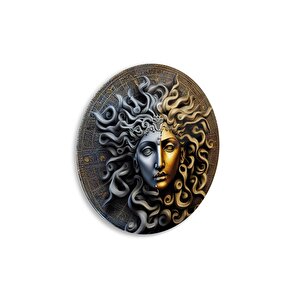 Medusa Yuvarlak Cam Tablo | Hediyelik, Dekoratif, Ofis, Mutfak 80x80 cm