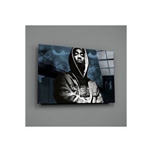 Tupac Shakur Cam Tablo | Hediyelik, Dekoratif, Ofis, Mutfak 60x90 cm