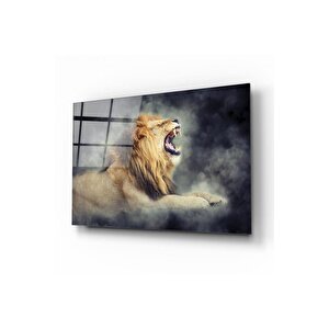 Aslan Cam Tablo | Hediyelik, Dekoratif, Ofis, Mutfak 30x45 cm