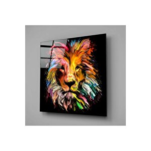 Sarı Aslan Kuşağı Cam Tablo | Hediyelik, Dekoratif, Ofis, Mutfak 80x80 cm