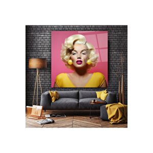 Marilyn Monroe Cam Tablo | Hediyelik, Dekoratif, Ofis, Mutfak 40x40 cm