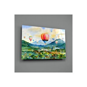 Uçan Balonlar Cam Tablo | Hediyelik, Dekoratif, Ofis, Mutfak 80x130 cm