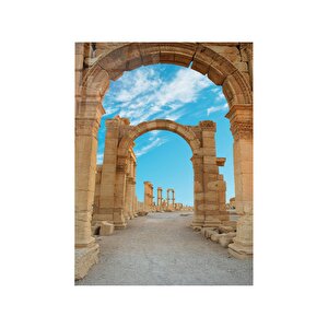 Palmyra, Suriye Antik Roma Zamanı Kasabası Cam Tablo | Hediyelik, Dekoratif, Ofis, Mutfak 80x130 cm