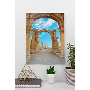 Palmyra, Suriye Antik Roma Zamanı Kasabası Cam Tablo | Hediyelik, Dekoratif, Ofis, Mutfak 25x35 cm