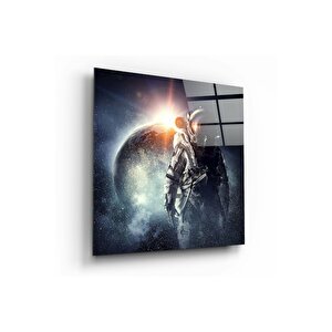 Astronot Cam Tablo | Hediyelik, Dekoratif, Ofis, Mutfak 80x80 cm