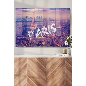 Eyfel Kulesi Paris| Şehir Temalı Cam Tablo | Hediyelik, Dekoratif, Ofis, Mutfak 80x130 cm