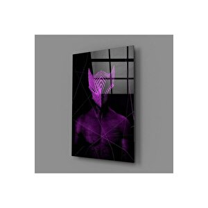 Darko Violet Cam Tablo | Hediyelik, Dekoratif, Ofis, Mutfak 60x45 cm