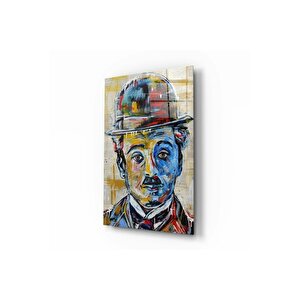 Charlie Chaplin Cam Tablo | Hediyelik, Dekoratif, Ofis, Mutfak 60x90 cm