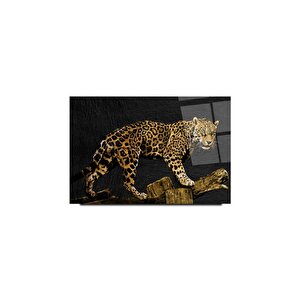 Leopar Cam Tablo | Hediyelik, Dekoratif, Ofis, Mutfak 30x45 cm