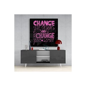 “change Your World” Cam Tablo | Hediyelik, Dekoratif, Ofis, Mutfak