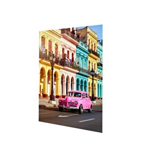 Küba, Havana Fotoğraf Cam Tablo | Hediyelik, Dekoratif, Ofis, Mutfak 60x70 cm