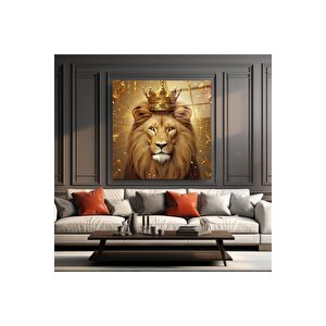 Aslan Cam Tablo | Hediyelik, Dekoratif, Ofis, Mutfak 30x30 cm