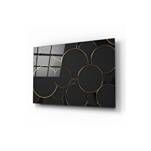 Gold Halkalar Cam Tablo | Hediyelik, Dekoratif, Ofis, Mutfak 60x90 cm