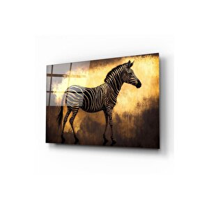 Gold Zebra Cam Tablo | Hediyelik, Dekoratif, Ofis, Mutfak 70x110 cm