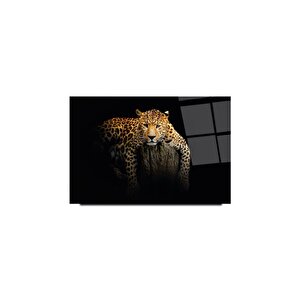 Leopar Cam Tablo | Hediyelik, Dekoratif, Ofis, Mutfak 80x130 cm