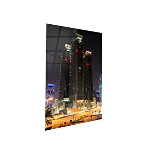 Marriott Marquis, Doha Oteli, Katar Cam Tablo | Hediyelik, Dekoratif, Ofis, Mutfak 60x130 cm