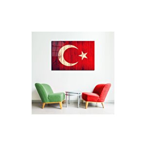 Türk Bayrağı Cam Tablo 6 |  Uv Baskı | Temperli | Hediyelik, Dekoratif, Ofis, Mutfak 50x70 cm