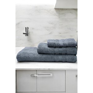 Jakarlı  3'lü Banyo Set Havlu Takım.