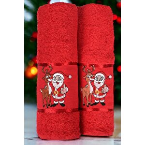 Mixcotton Home  Yılbaşı Hediyelik Ve Günlük 2'li Havlu Seti -70x140- 50x90 Cm %100 Pamuk
